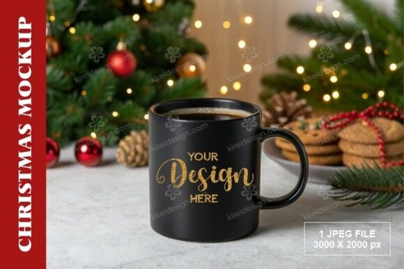 Download Black Christmas Mug Mockup - Christmas mug mockup Collection