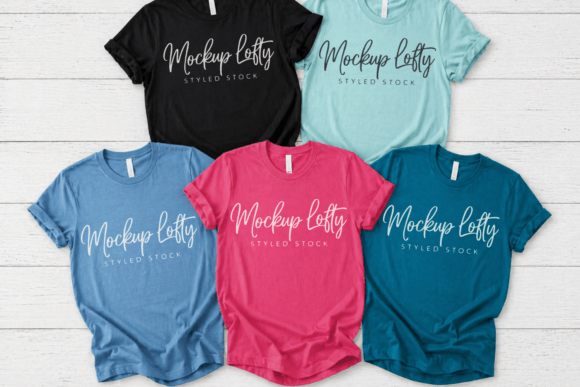 Download Bella Canvas 3001 Group Flat Lay Mockup - Flat lay mockup Collection