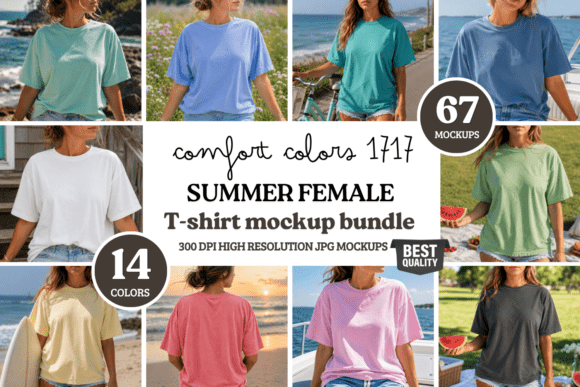 Download Comfort Colors 1717 Summer Mockup Bundle - Premium Resources